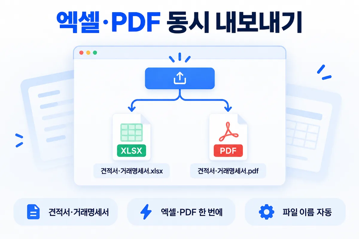 엑셀과 PDF 한 번에 — 파일 이름 자동