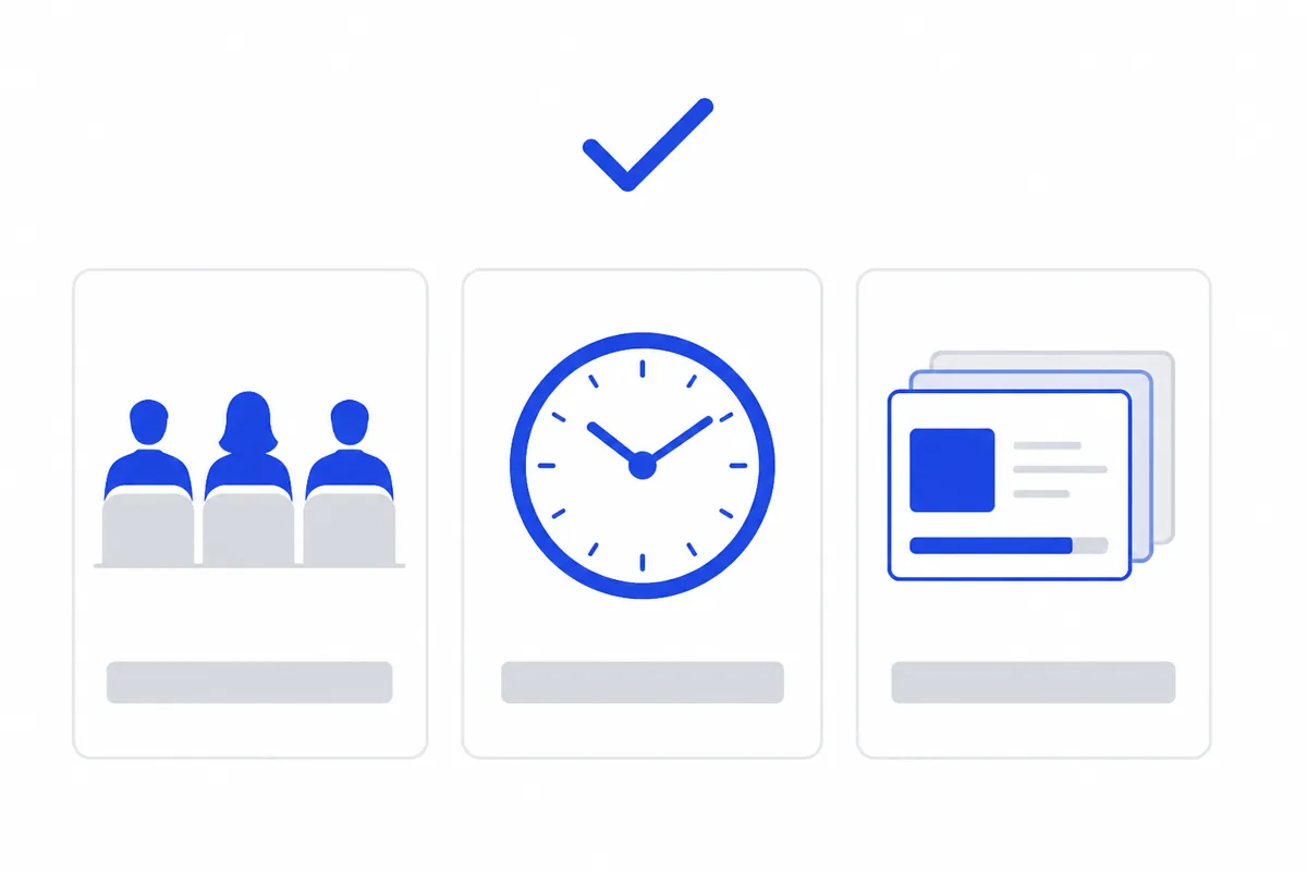 Three cards to settle before building slides: who is in the audience, how long you speak, and how many slides you need