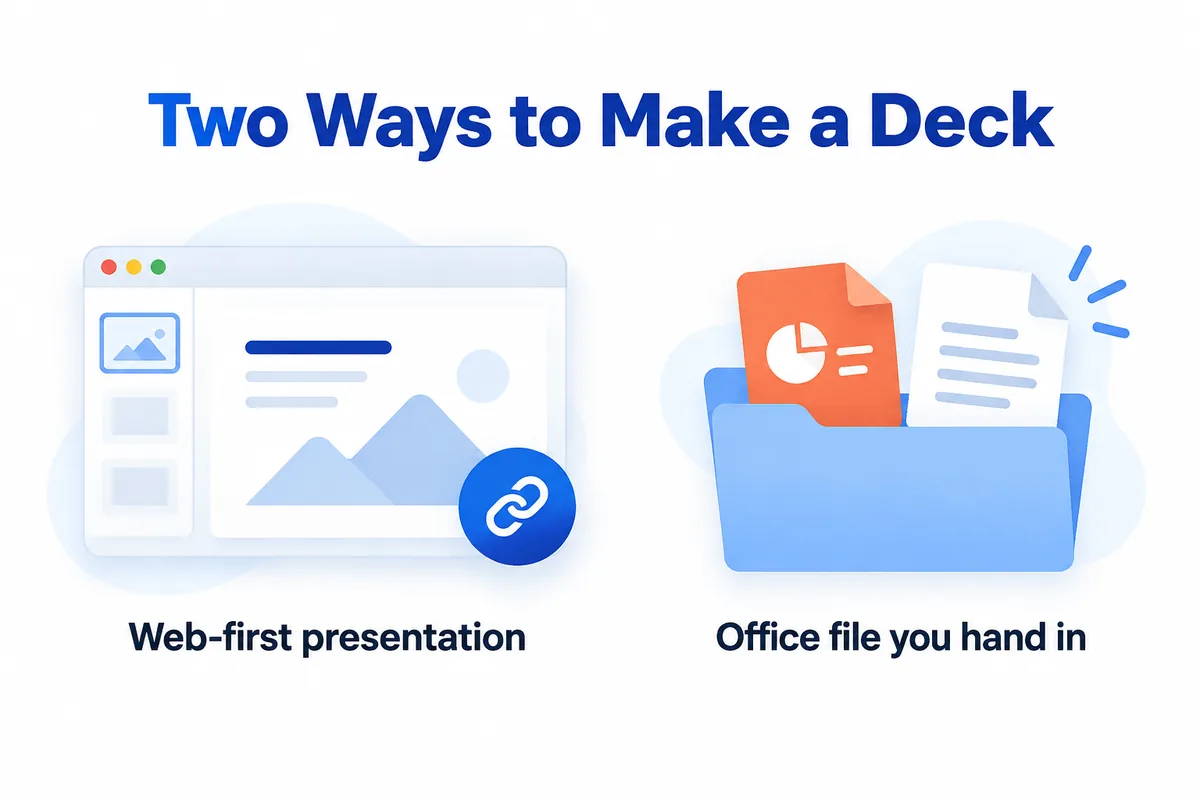 Two Ways to Make a Deck — Web-first presentation, Office file you hand in