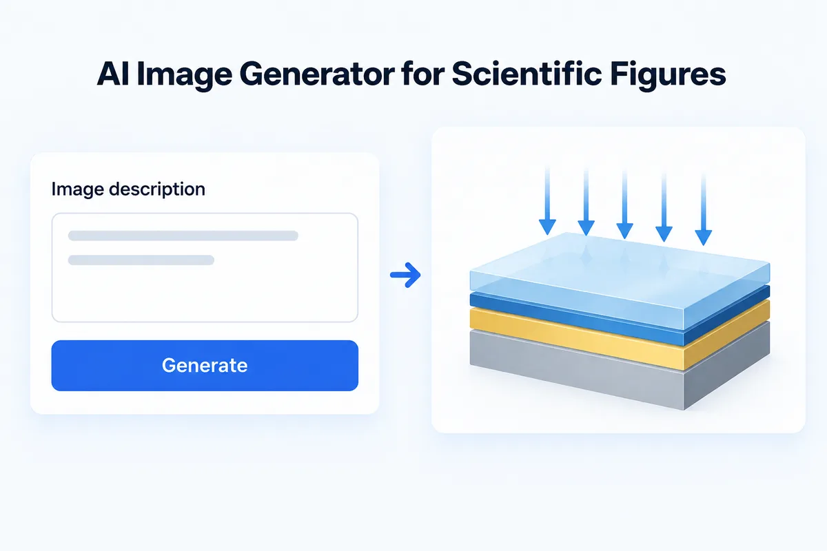 AI image generator for scientific figures — image description in, a clean schematic out