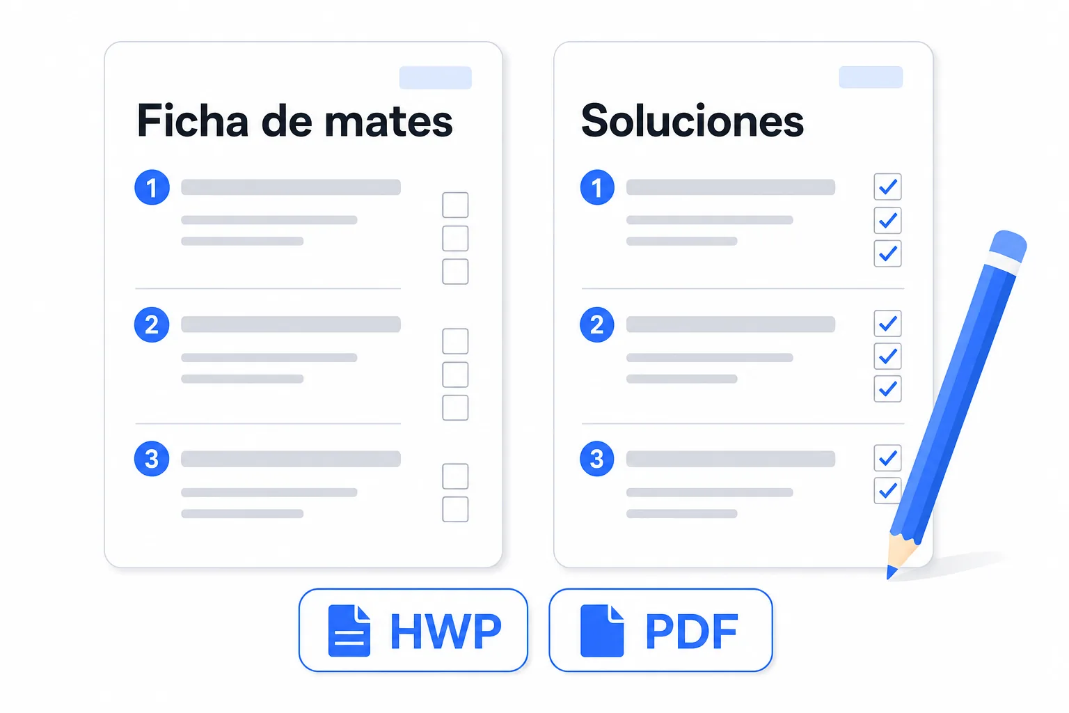 Diagrama: ficha de ejercicios generada junto con sus soluciones (HWP, PDF)