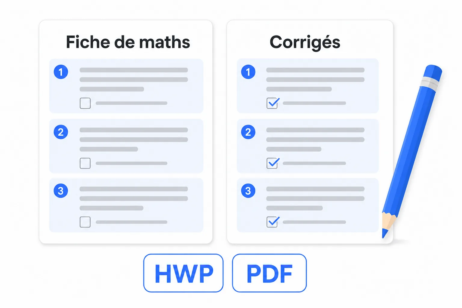 Schéma : fiche d’exercices générée avec son corrigé (HWP, PDF)